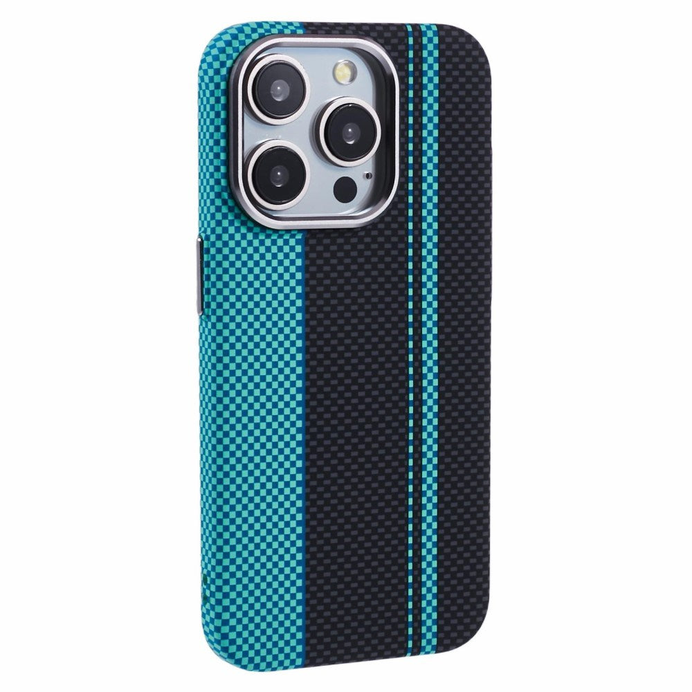 EIDERWOOD Mönstrad Carbon Skal - iPhone 13 Pro - MagSafe Kompatibel - Blue/Black