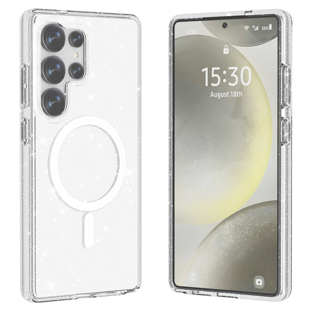 EIDERWOOD Samsung Galaxy S25 Ultra Glitter Hybrid Skal - MagSafe Kompatibel - Transparent