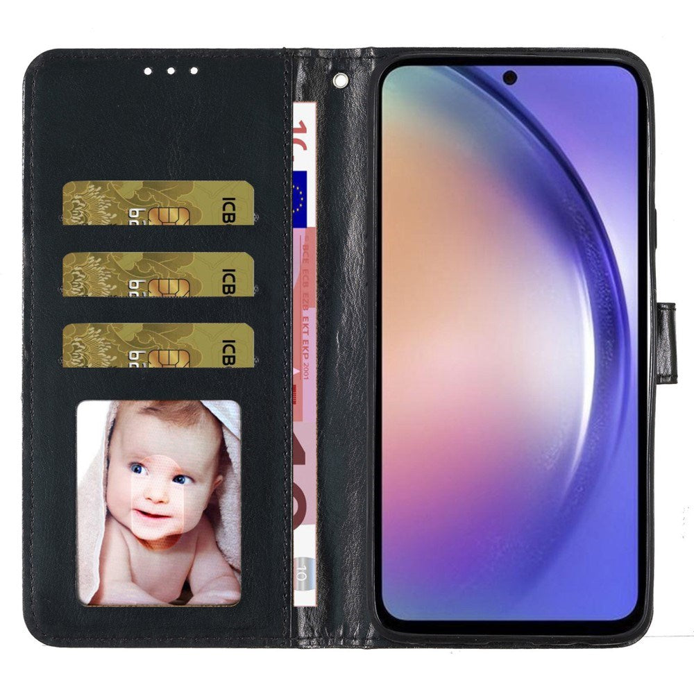 EIDERWOOD Samsung Galaxy A36 (5G) Läder Flip Fodral m. Plånbok & Rem - Glitter - Svart