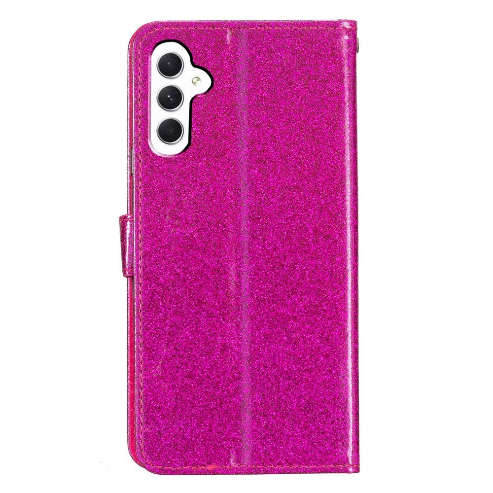 EIDERWOOD Samsung Galaxy A36 (5G) Läder Flip Fodral m. Plånbok & Rem - Glitter - Pink