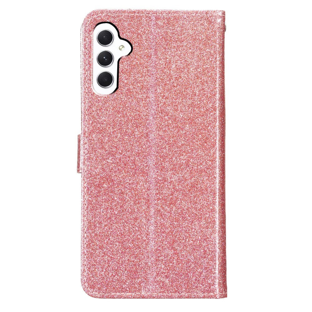 EIDERWOOD Samsung Galaxy A36 (5G) Läder Flip Fodral m. Plånbok & Rem - Glitter - Rose Gold