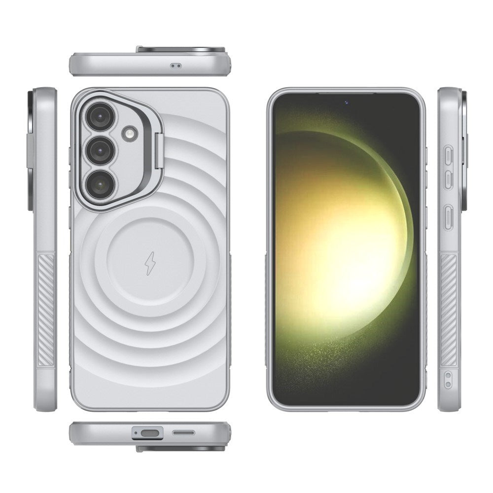 EIDERWOOD Samsung Galaxy S25+ (Plus) Flexibelt Plast Skal m. Textur & Kickstand - Grå