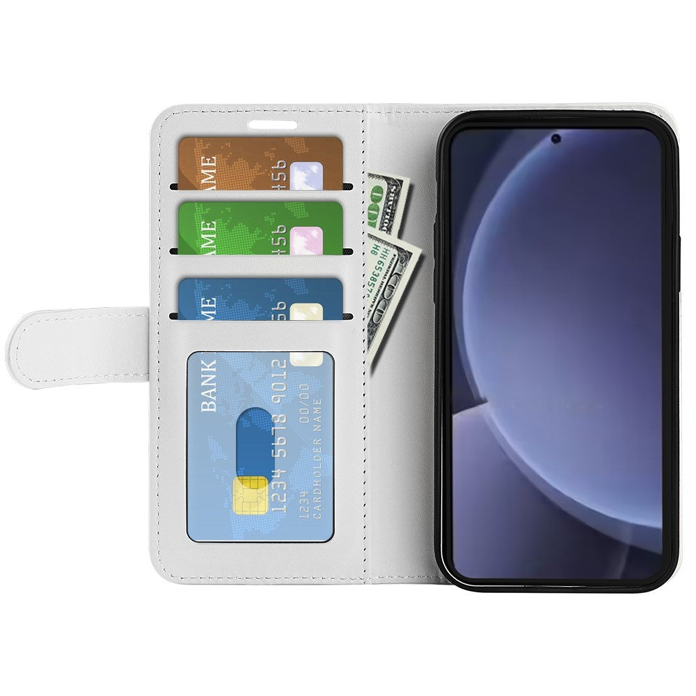 EIDERWOOD Samsung Galaxy S25+ (Plus) Konstläder Flip Fodral m. Korthållare & Ställfunktion - Vit