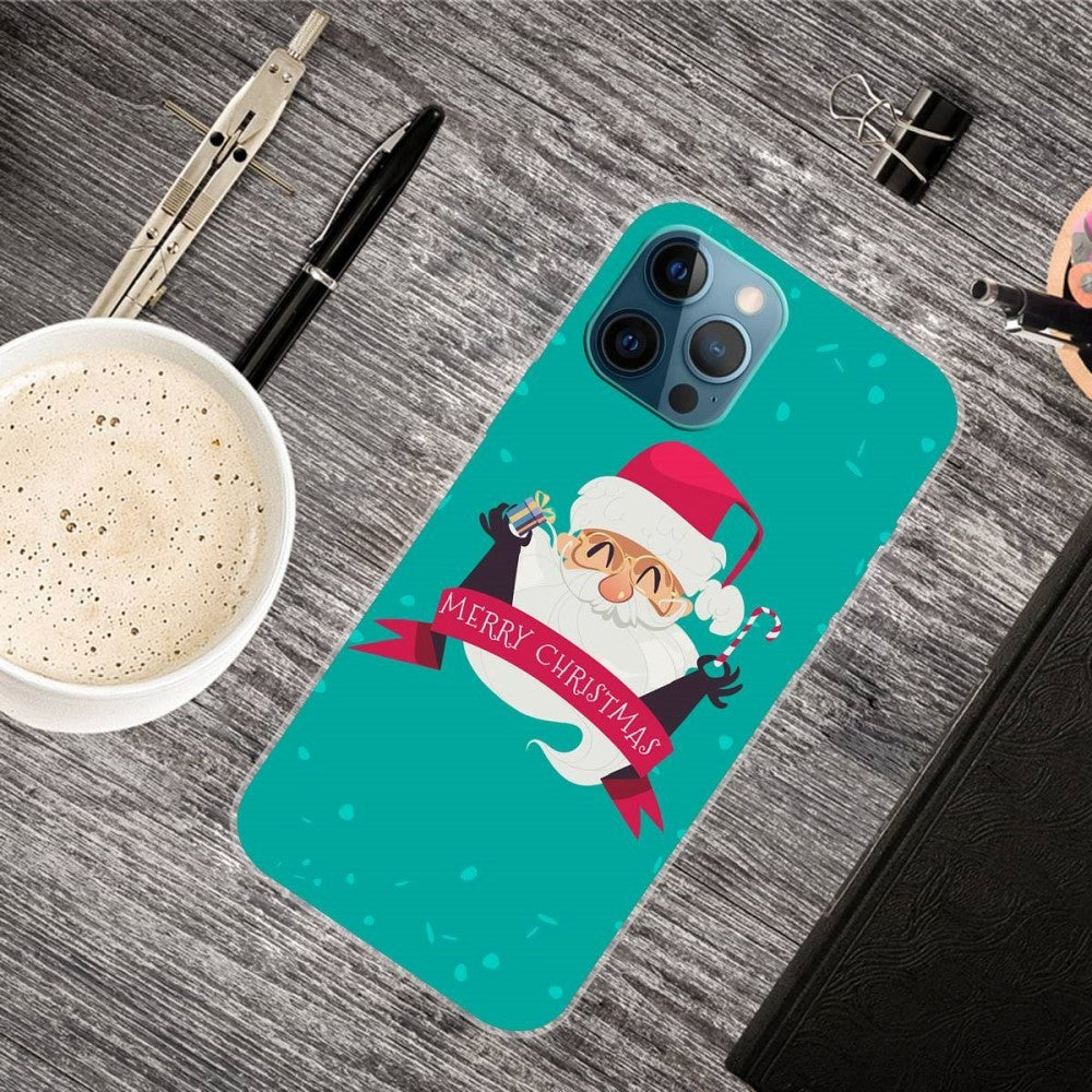 iPhone 14 Pro Skal TPU-plast - Jul-tema - Juletomte med Klapp oh Polkakäpp