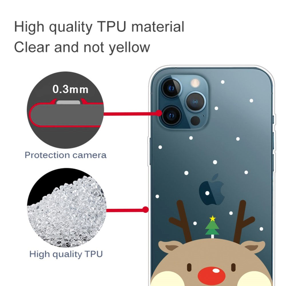 iPhone 14 Pro TPU Plast Skal - Jul-tema - Julgran med Renar
