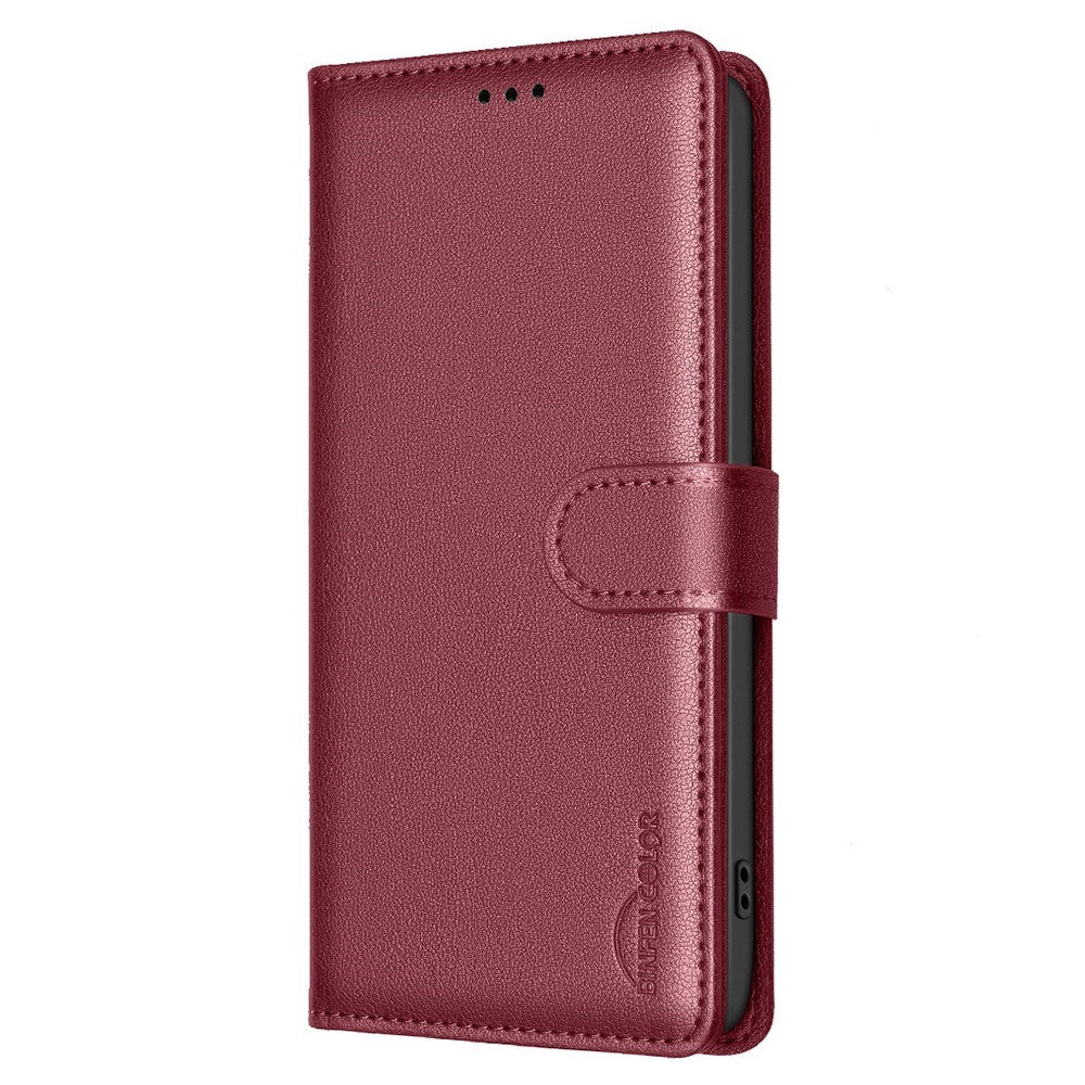Samsung Galaxy A26 (5G) BINFEN Konstläder Fodral m. RFID Blockering - Röd