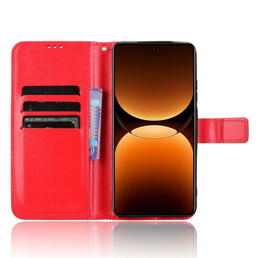 EIDERWOOD Realme GT 7 Pro (5G) Konstläder Flip Fodral m. Rem - Röd
