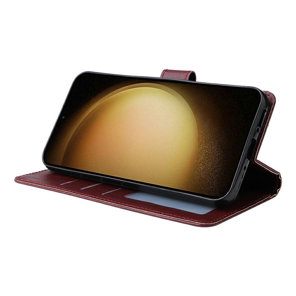 EIDERWOOD Samsung Galaxy S25+ (Plus) / S24+ (Plus) Plånboksfodral i Konstläder med Rem - Mörkbrun