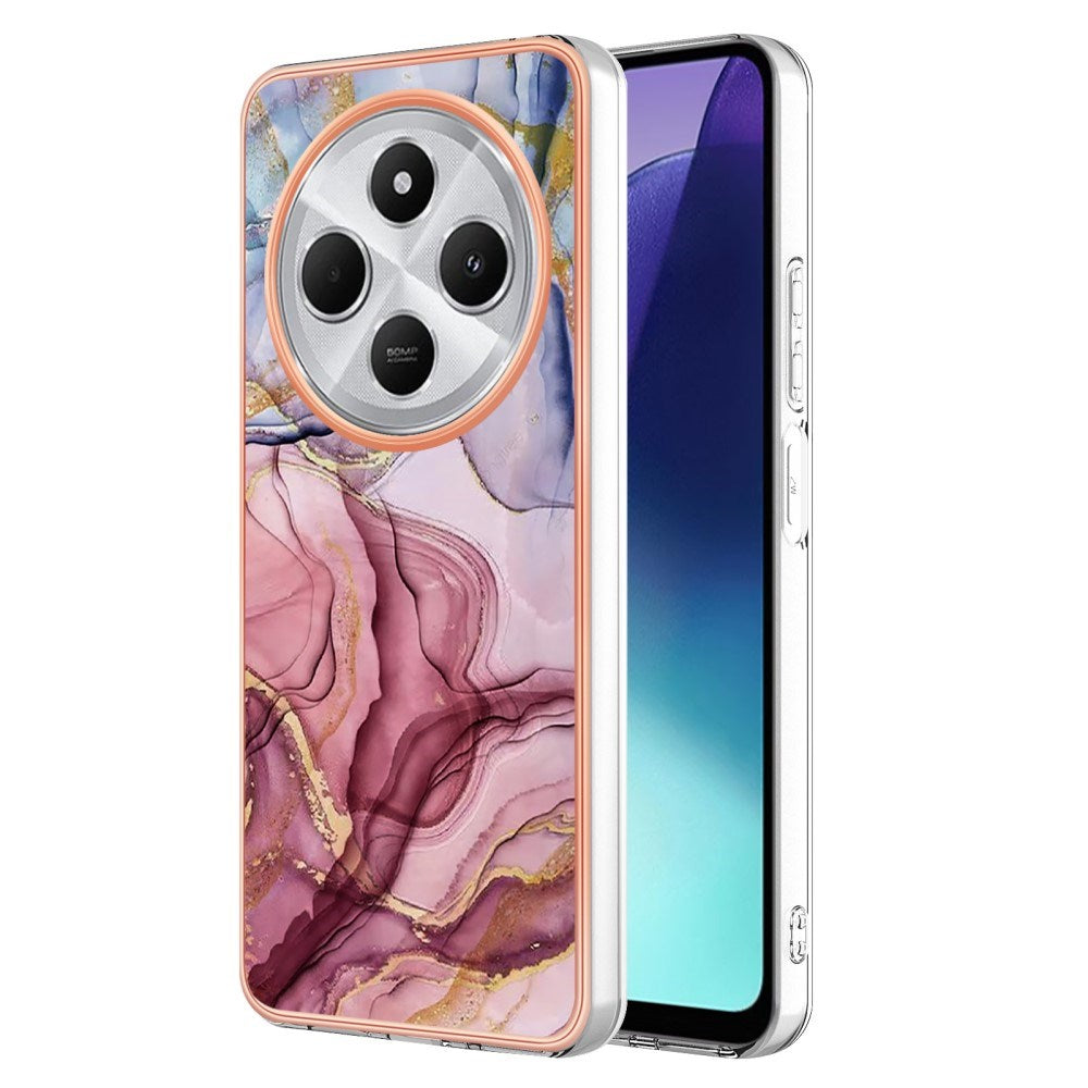EIDERWOOD Xiaomi Redmi 14C Flexibelt Plast Skal med Marmordesign - Rosa