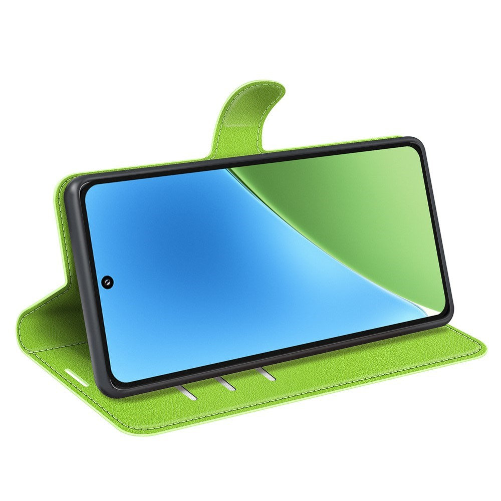 EIDERWOOD Xiaomi 15 Konstläder Flip Fodral m. Korthållare & Ställfunktion - Grön