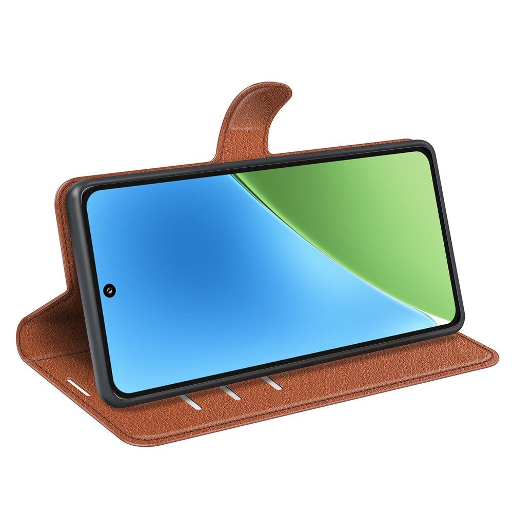 EIDERWOOD Xiaomi 15 Konstläder Flip Fodral m. Korthållare & Ställfunktion - Brun