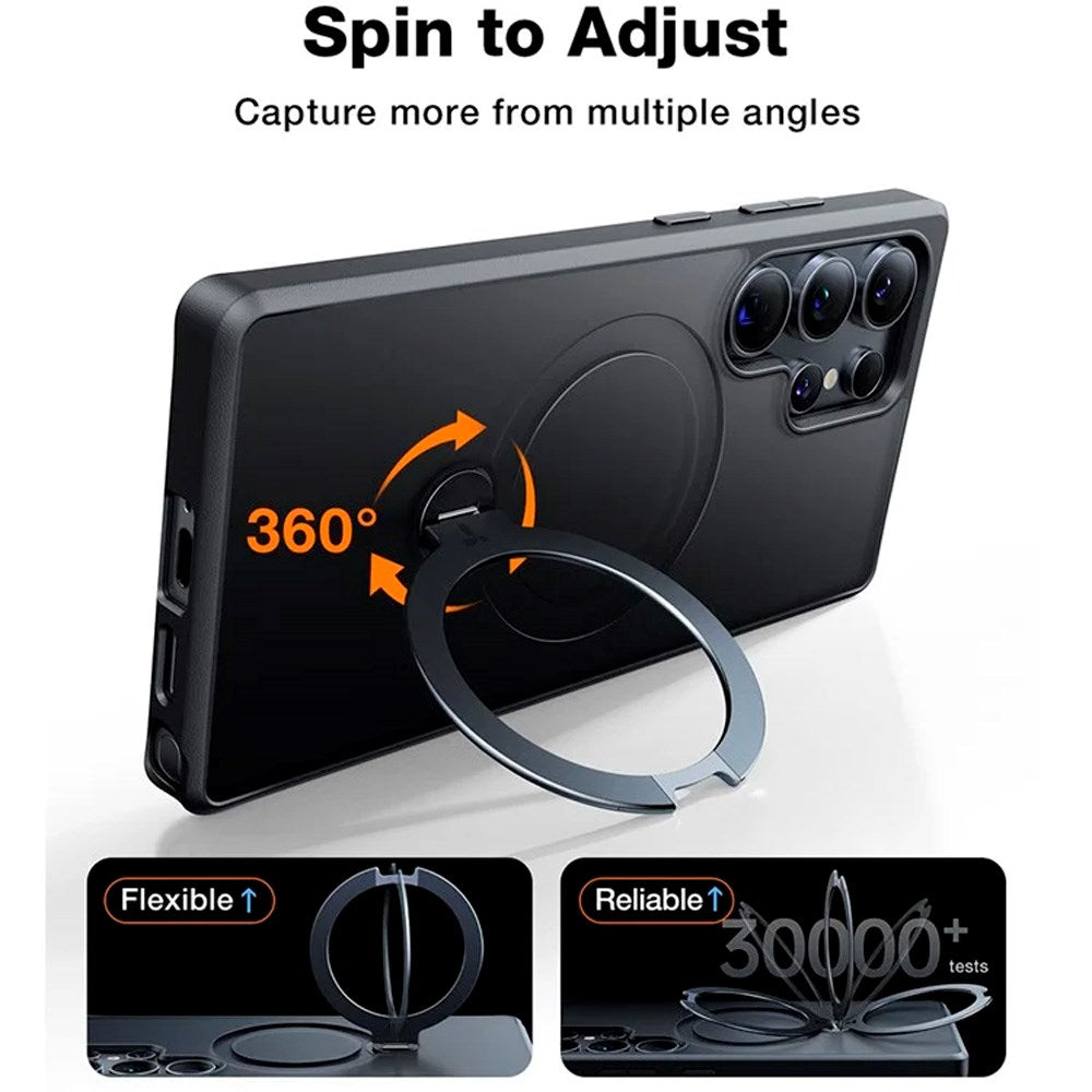 TORRAS Samsung Galaxy S25 Ultra Hybrid Skal m. Kickstand - MagSafe Kompatibel - Svart