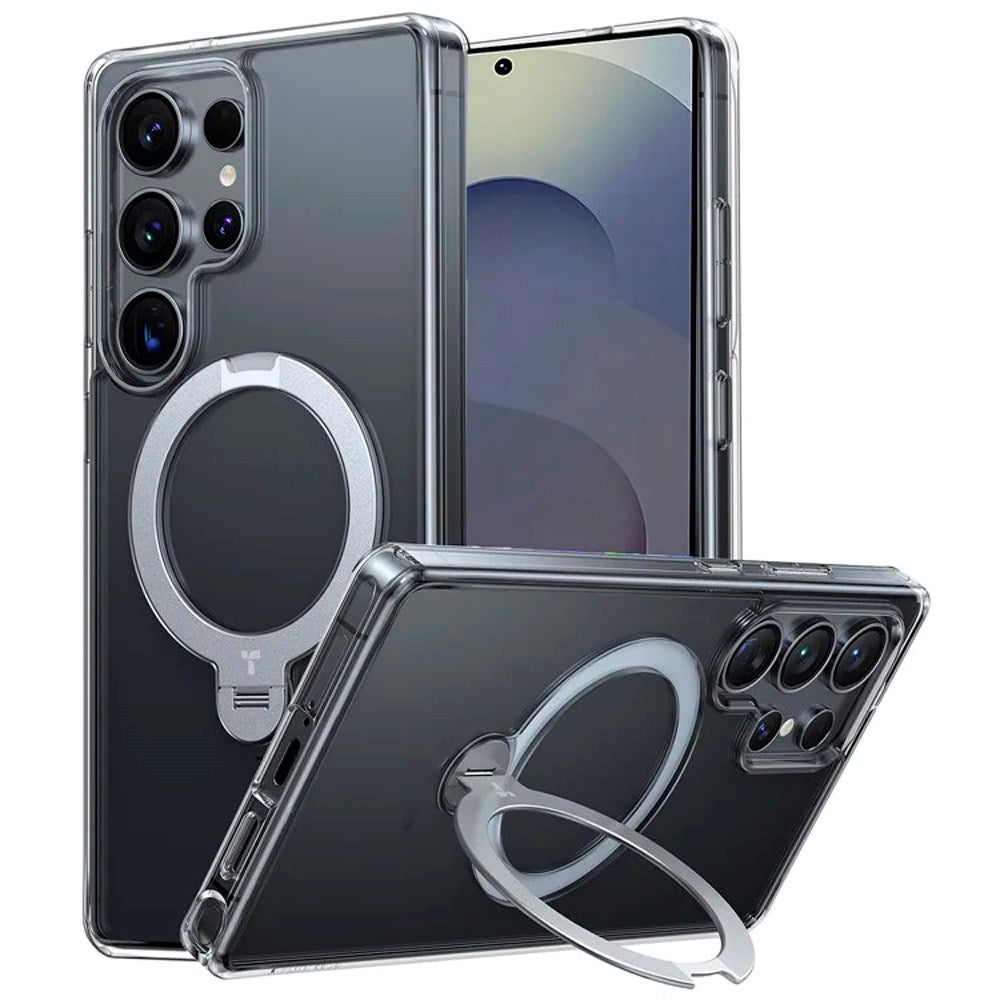 TORRAS Samsung Galaxy S25 Ultra Hybrid Skal m. Kickstand - MagSafe Kompatibel - Genomskinlig
