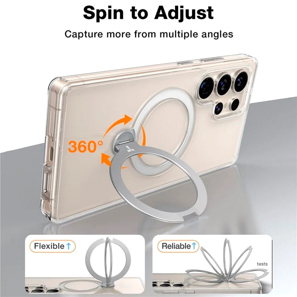 TORRAS Samsung Galaxy S25 Ultra Hybrid Skal m. Kickstand - MagSafe Kompatibel - Genomskinlig