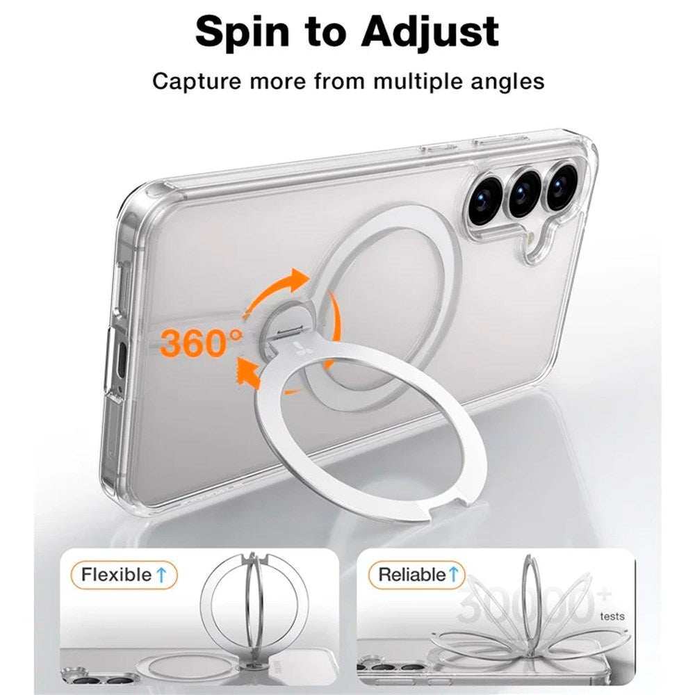 TORRAS Samsung Galaxy S25+ (Plus) Hybrid Skal m. Kickstand - MagSafe Kompatibel - Genomskinlig