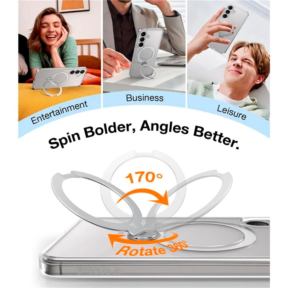 TORRAS Samsung Galaxy S25+ (Plus) Hybrid Skal m. Kickstand - MagSafe Kompatibel - Genomskinlig