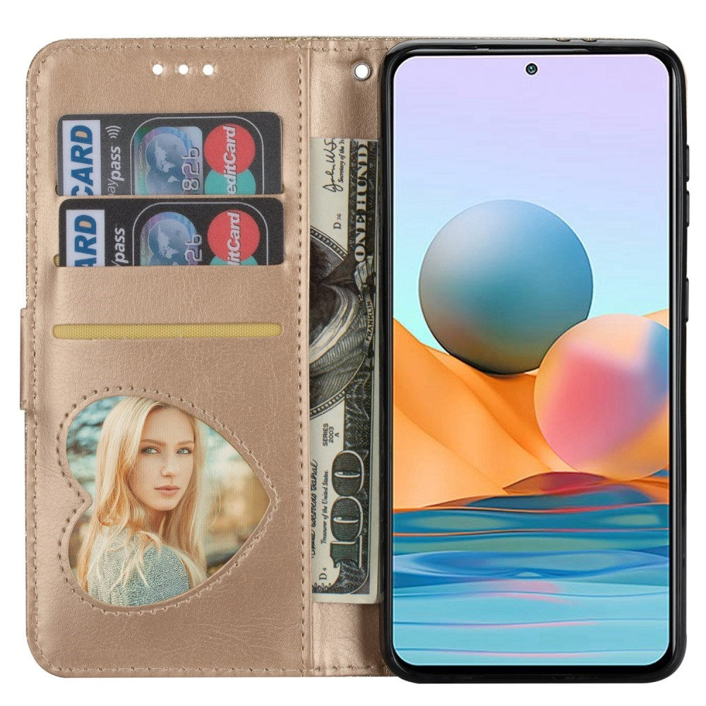 EIDERWOOD Samsung Galaxy A56 (5G) Glitter Flip Fodral m. Glidlåsficka & Ställfunktion - Guld