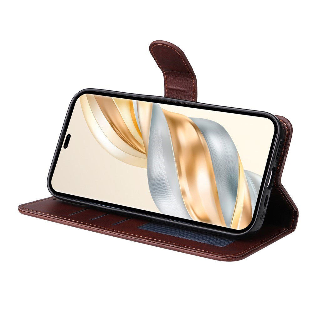 EIDERWOOD Honor Magic7 Lite Konstläder Flip Fodral m. Rem - Brun