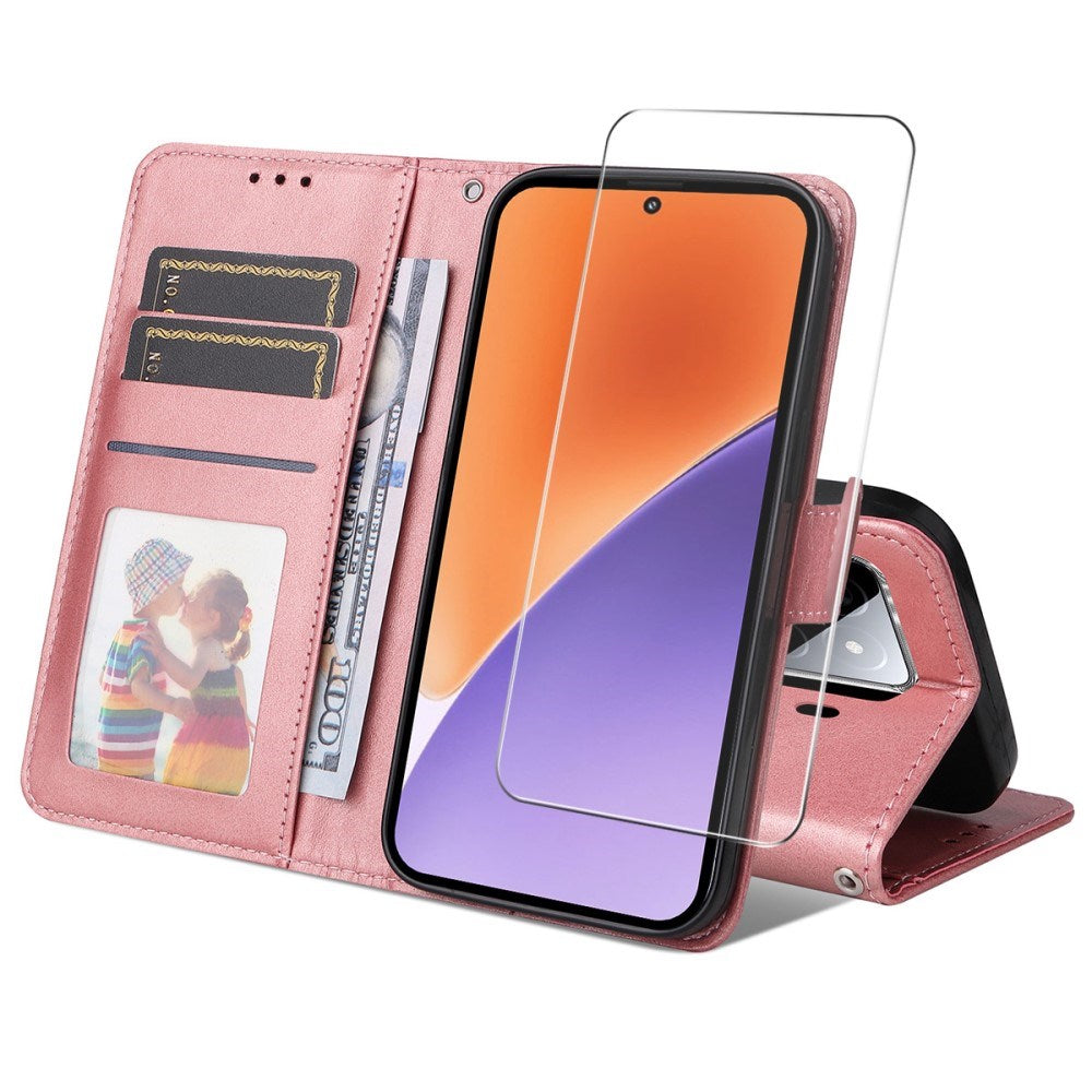 EIDERWOOD Xiaomi 15 Konstläder Fodral med Rem & Skärmskydd - Rosa