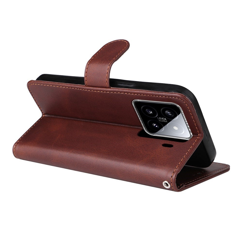 EIDERWOOD Xiaomi 15 Konstläder Fodral med Rem & Skärmskydd - Brun