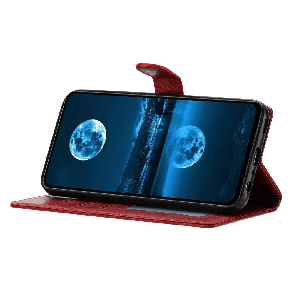 EIDERWOOD Samsung Galaxy A56 (5G) Konstläder Flip Fodral m. Rem - Röd