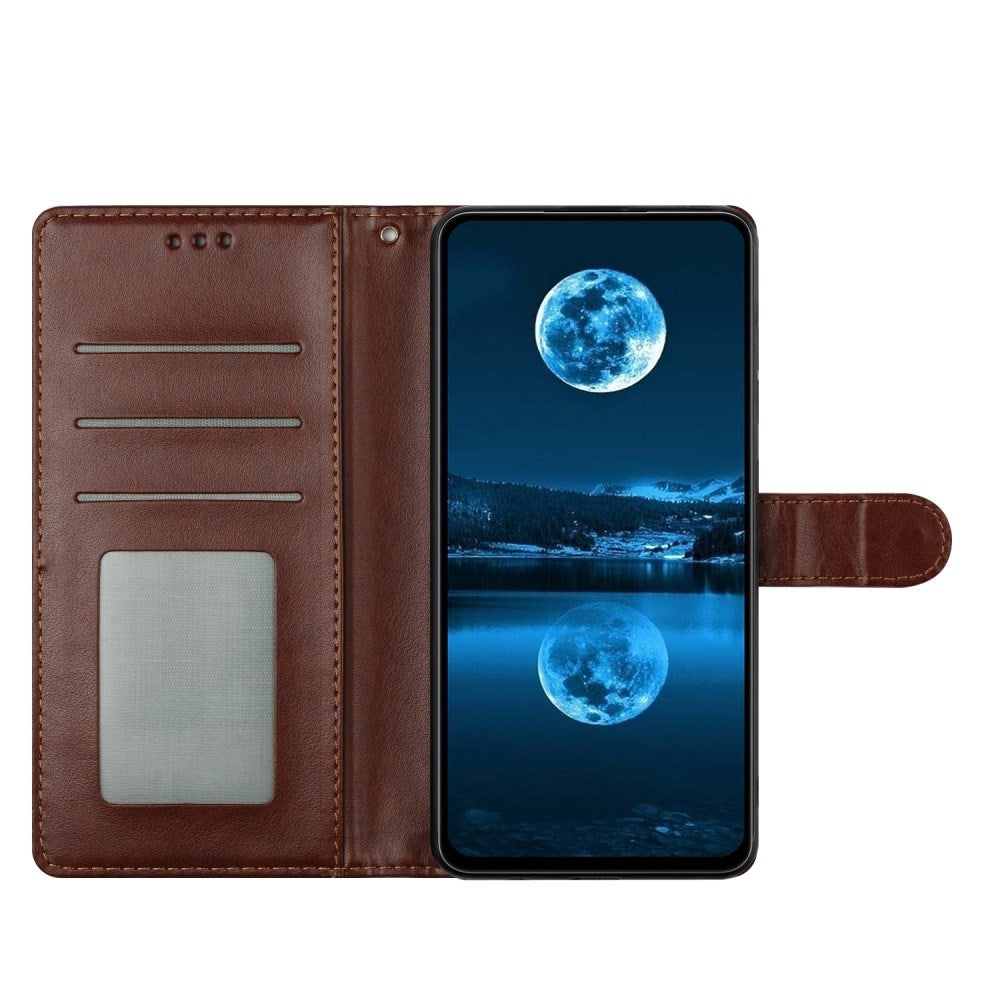 EIDERWOOD Samsung Galaxy A56 (5G) Konstläder Flip Fodral m. Rem - Brun