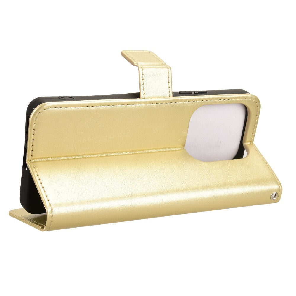 EIDERWOOD Xiaomi Redmi Note 14 (5G) Konstläder Flip Fodral m. Rem - Gull