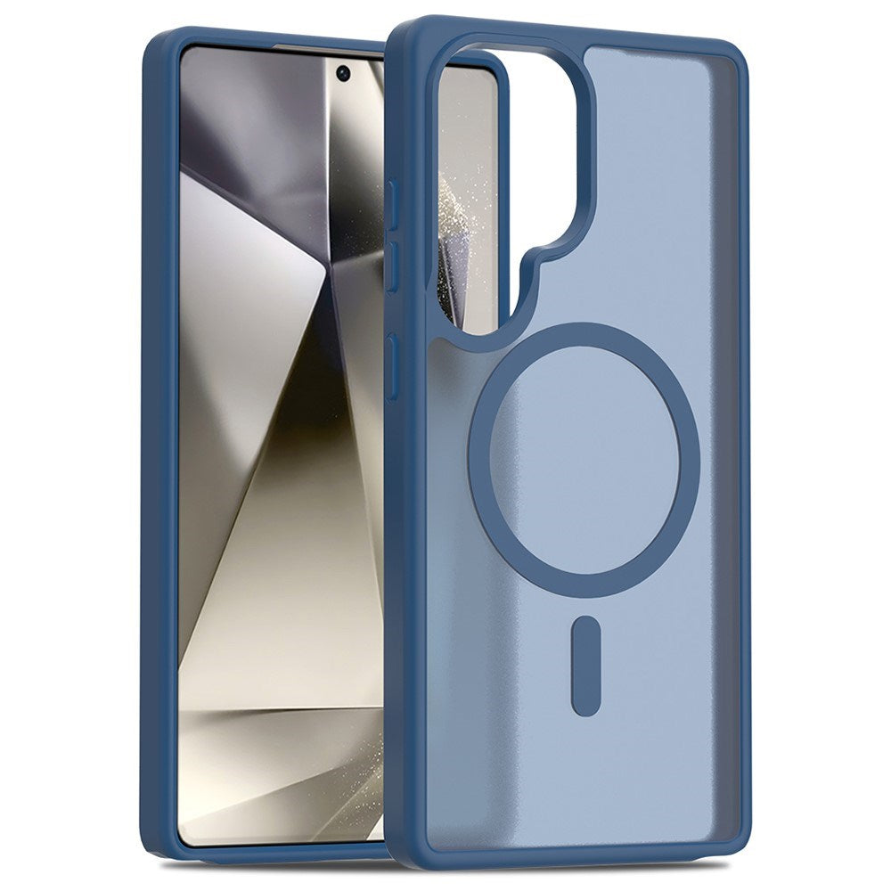 EIDERWOOD Samsung Galaxy S25 Ultra Matt Hybrid Skal - MagSafe Kompatibel - Blå / Genomskinlig
