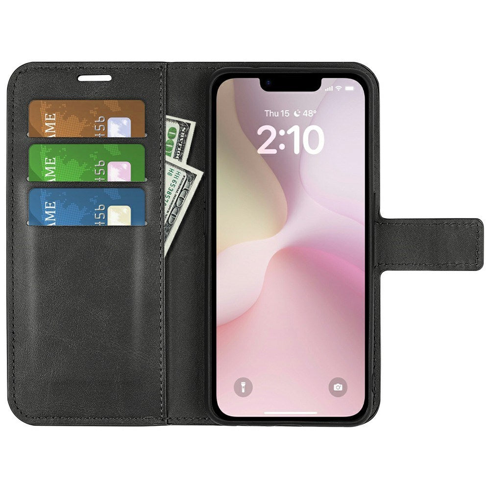 EIDERWOOD iPhone 16e Konstläder Flip Fodral - Svart