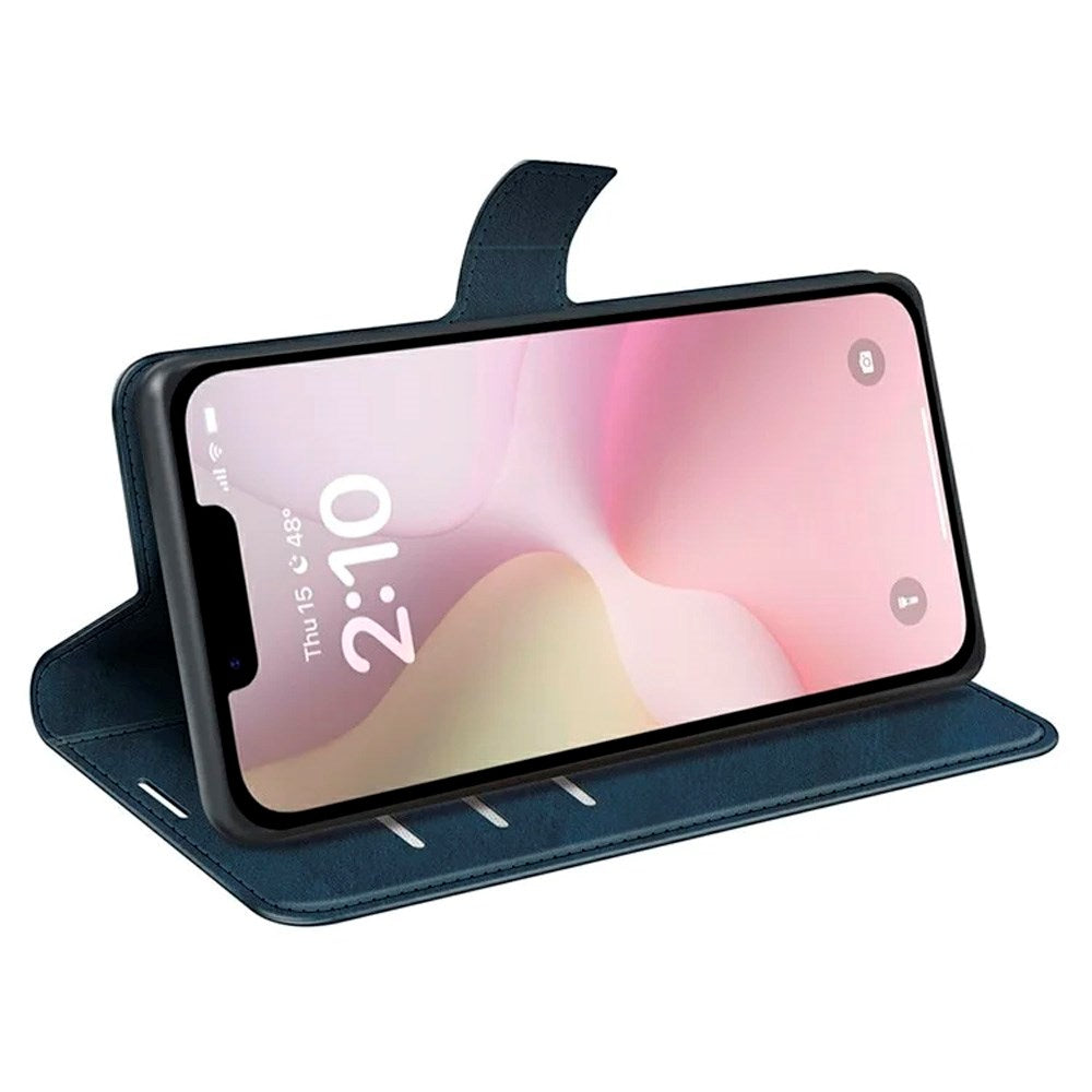 EIDERWOOD iPhone 16e Konstläder Flip Fodral - Blå