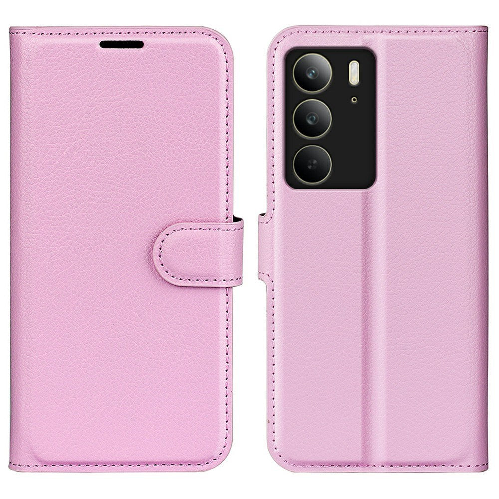 EIDERWOOD Realme C75 Konstläder Flip Fodral m. Korthållare & Ställfunktion - Rosa
