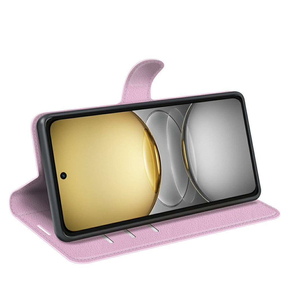 EIDERWOOD Realme C75 Konstläder Flip Fodral m. Korthållare & Ställfunktion - Rosa