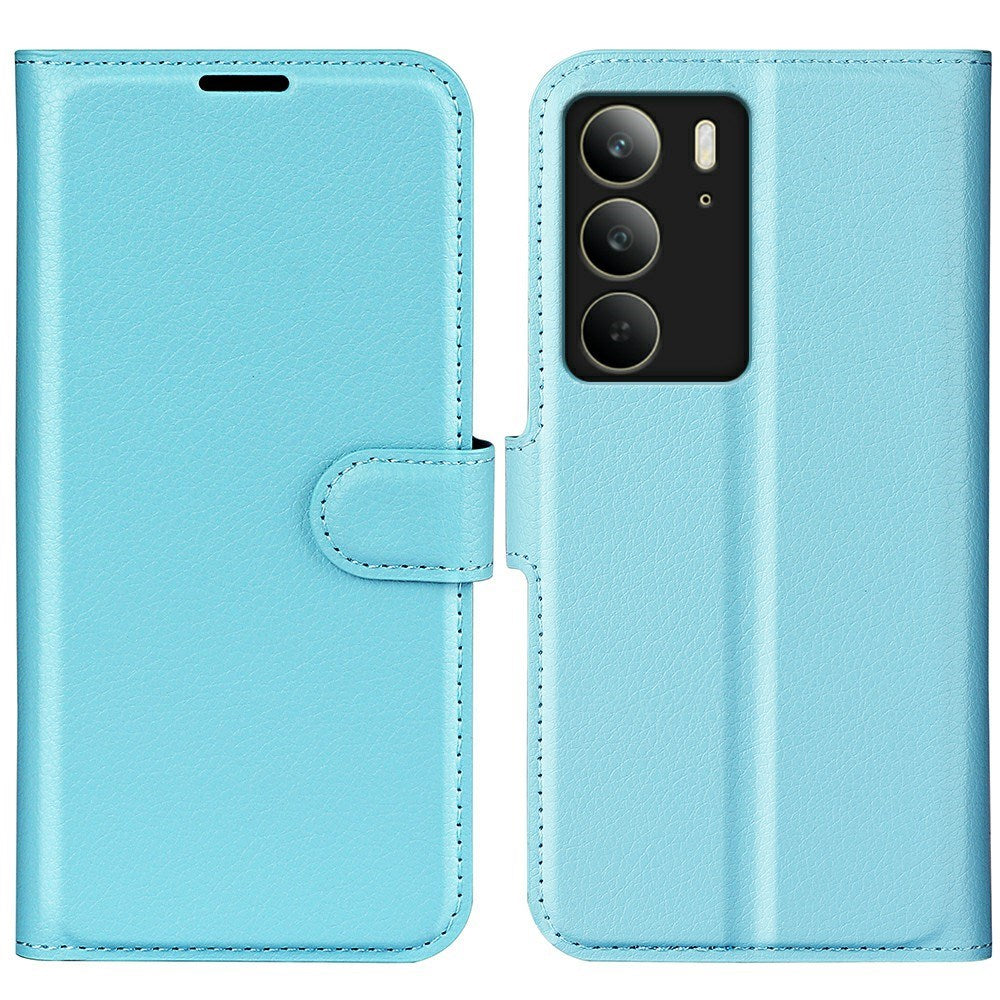 EIDERWOOD Realme C75 Konstläder Flip Fodral m. Korthållare & Ställfunktion - Blå