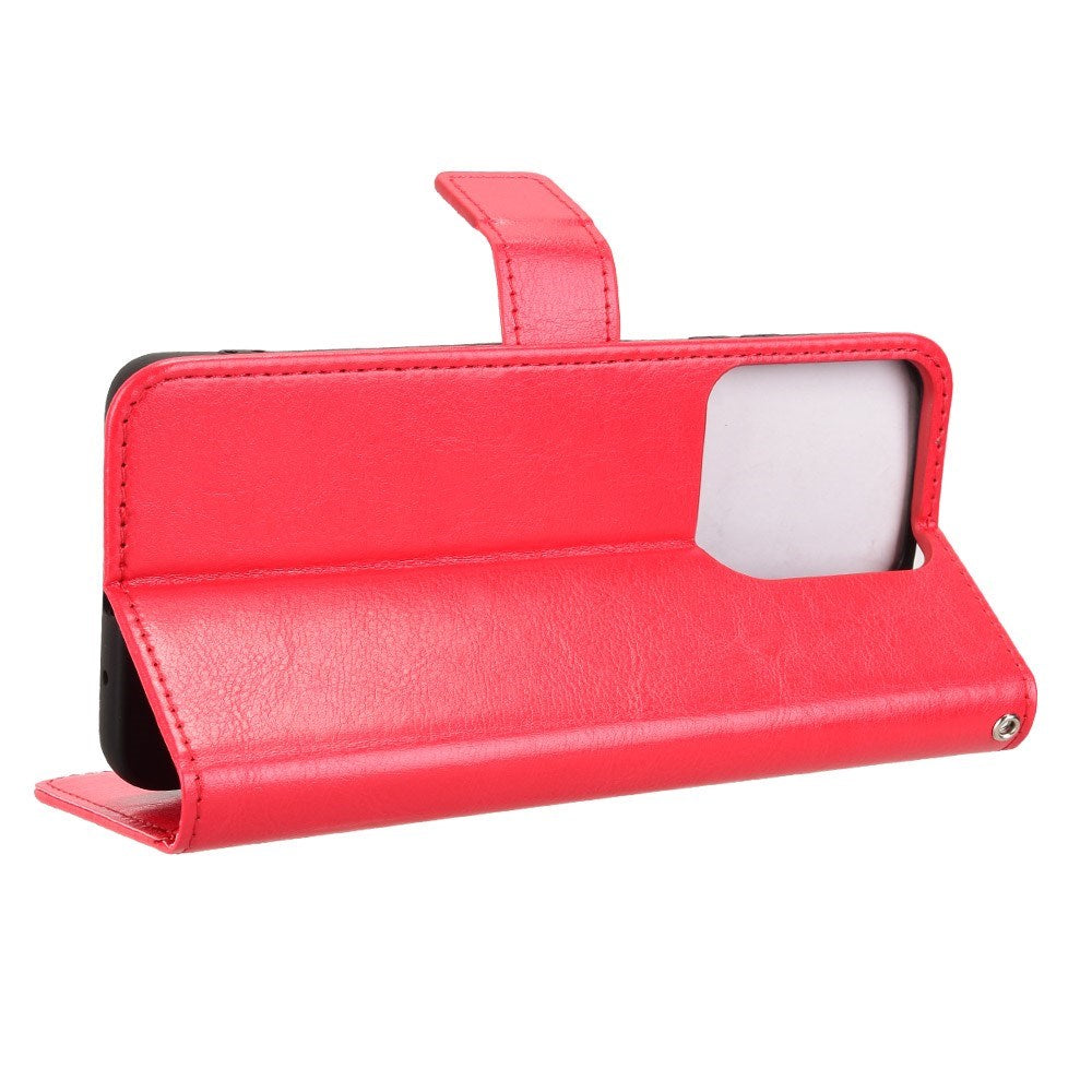 EIDERWOOD Motorola Moto G15 / G15 Power Konstläder Flip Fodral m. Rem - Röd