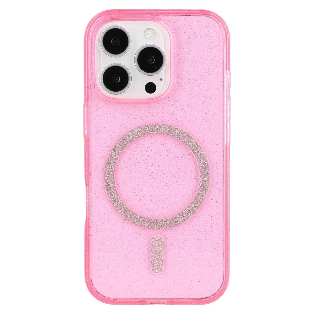 EIDERWOOD iPhone 16 Pro Plast Glitter Skal - MagSafe Kompatibelt - Rosa