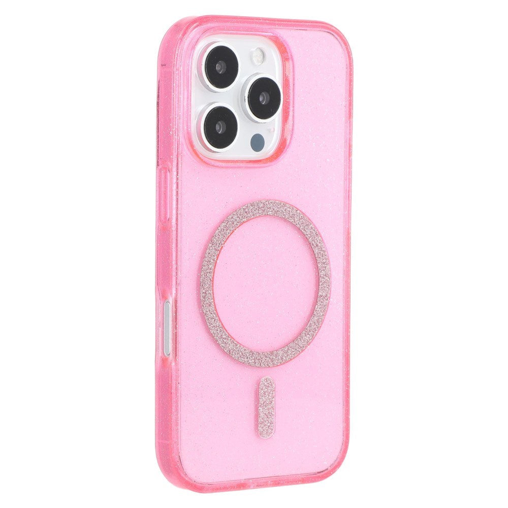EIDERWOOD iPhone 16 Pro Max Plast Glitter Skal - MagSafe Kompatibelt - Rosa