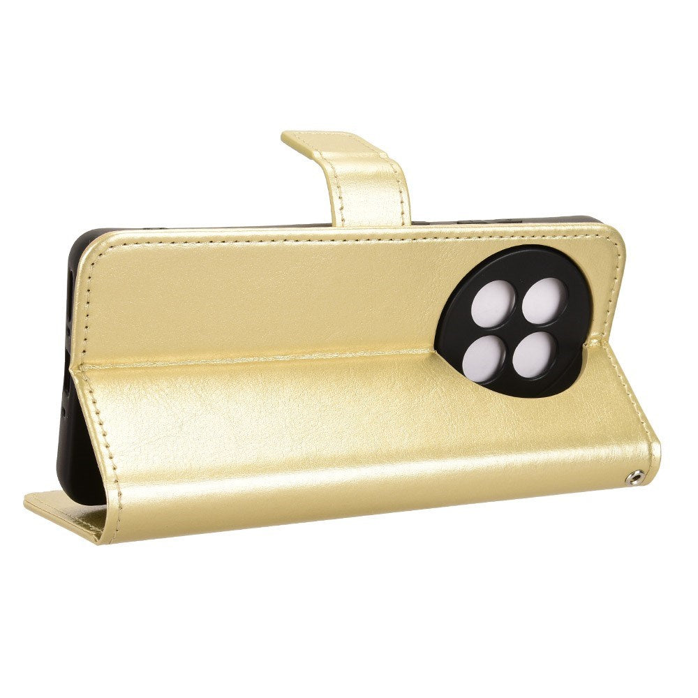 EIDERWOOD OnePlus 13R 5G Lädertextur Flipfodral - Guld