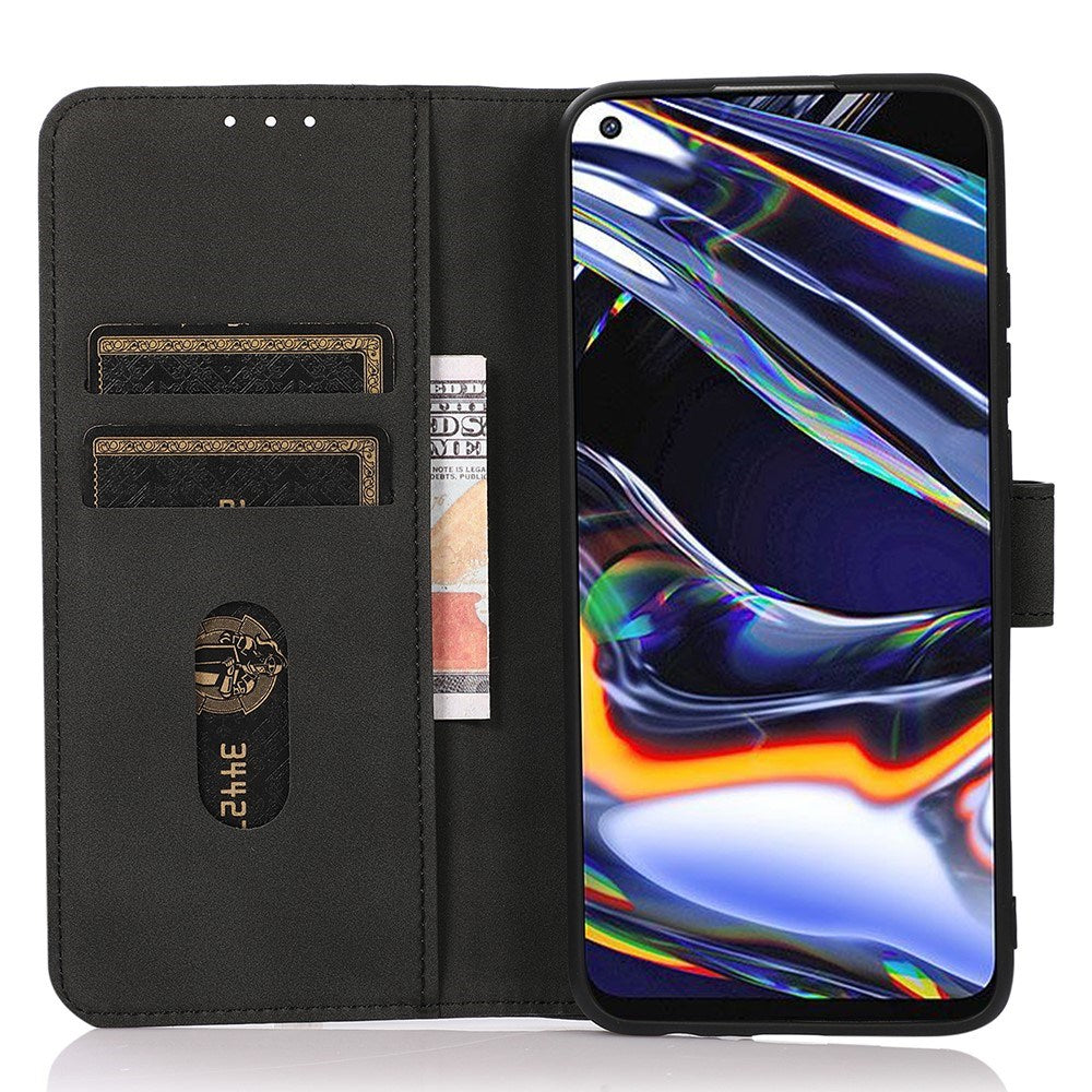 Xiaomi Redmi Note 14 (5G) KHAZNEH Konstläder Flip Fodral m. Korthållare & Ställfunktion - Svart