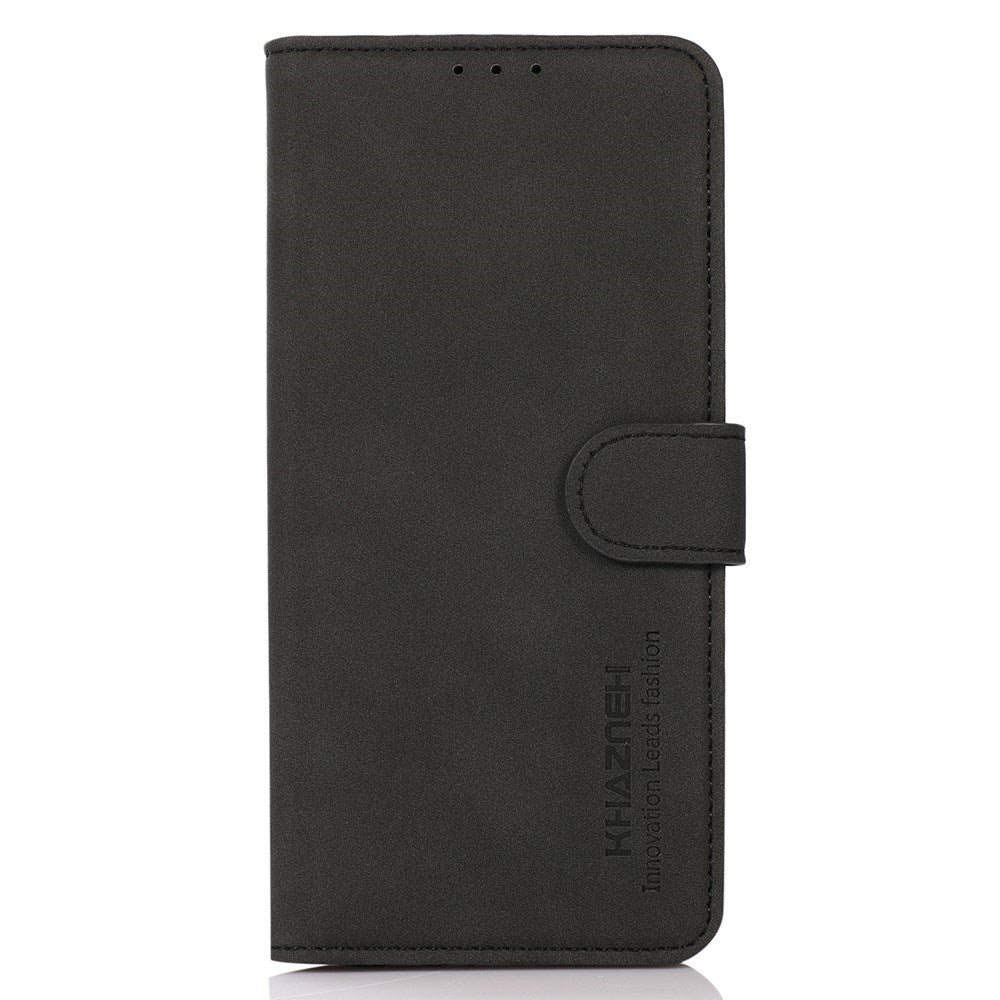 Xiaomi Redmi Note 14 (5G) KHAZNEH Konstläder Flip Fodral m. Korthållare & Ställfunktion - Svart
