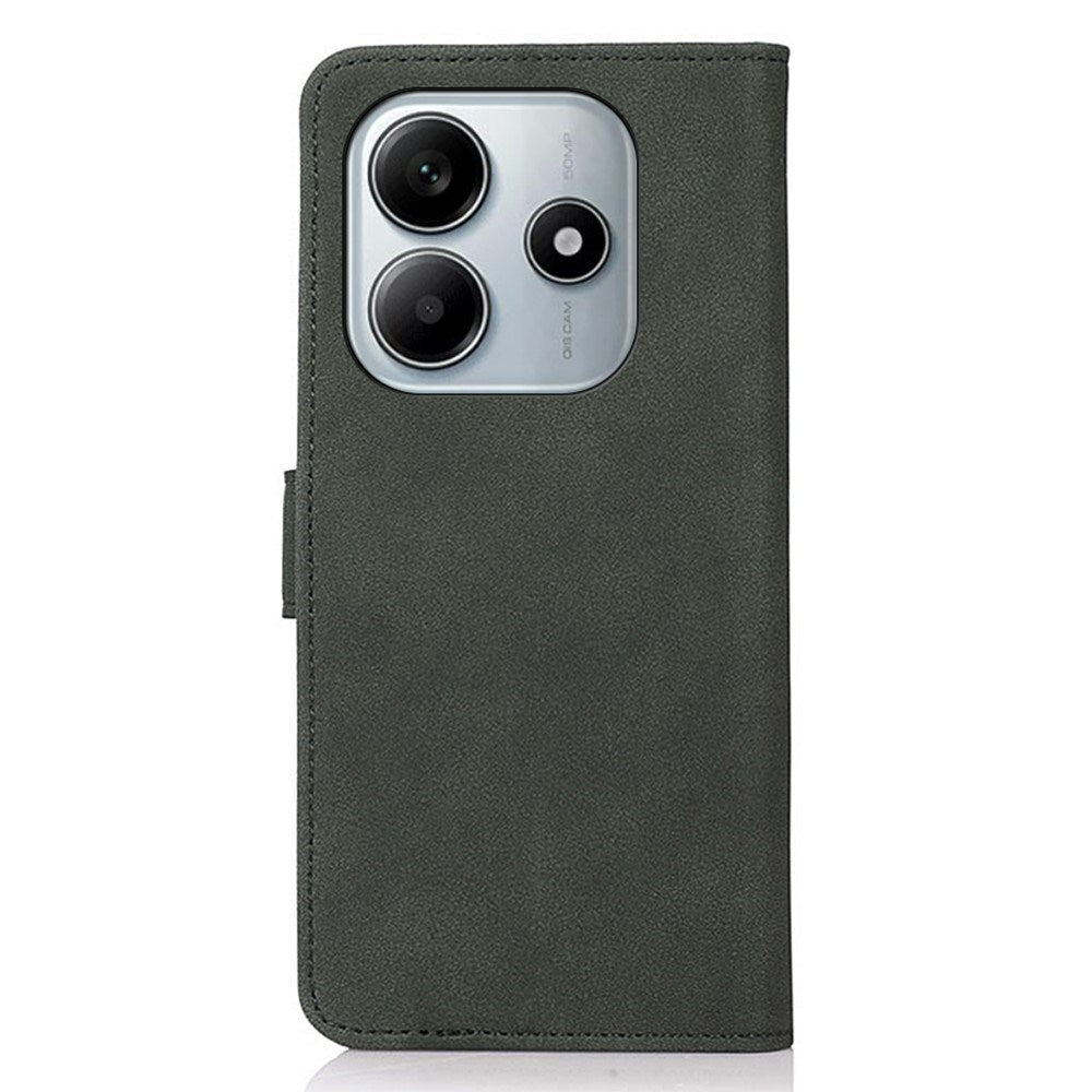 Xiaomi Redmi Note 14 (5G) KHAZNEH Konstläder Flip Fodral m. Korthållare & Ställfunktion - Grön