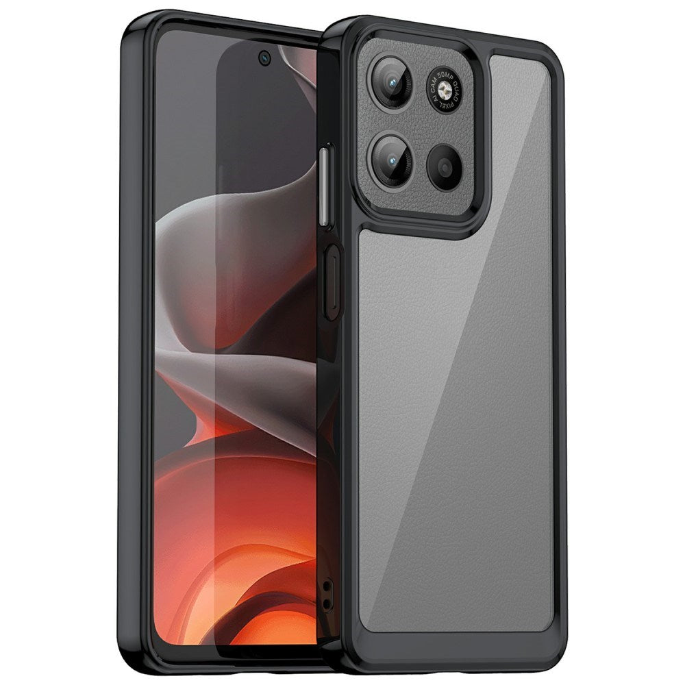 EIDERWOOD Motorola Moto G15 / G05 / E15 Hybrid Plast Skal - Genomskinlig / Svart Kant