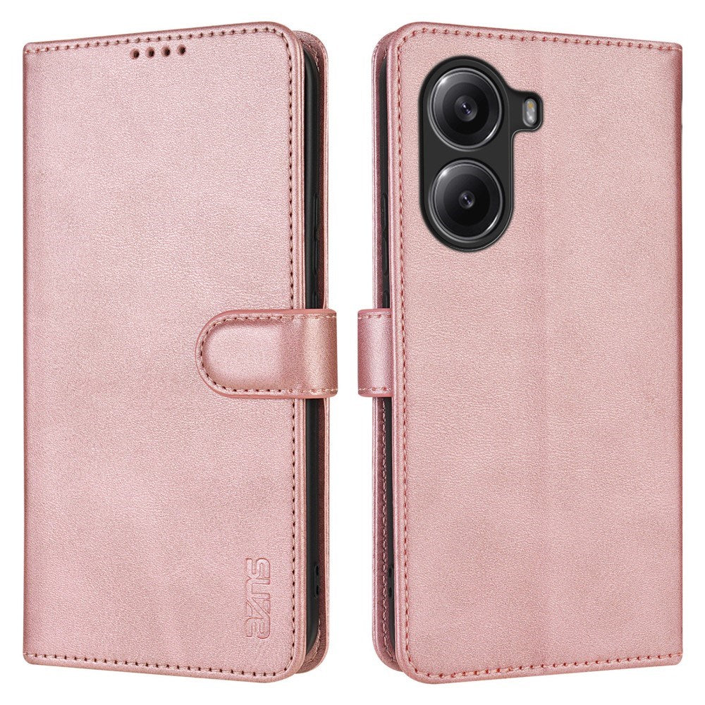 EIDERWOOD Xiaomi Poco X7 Pro Konstläder Flip Fodral m. Korthållare & Ställfunktion - Rose Gold