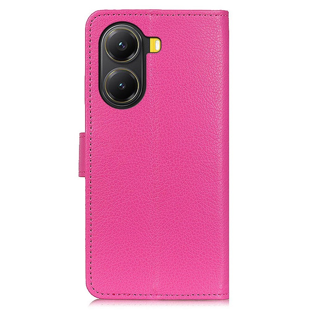 EIDERWOOD Xiaomi Poco X7 Pro Litchi Konstläder Fodral med Plånbok - Rosa