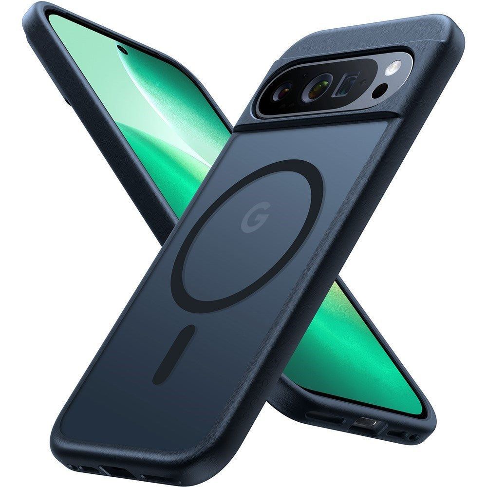 Google Pixel 9 Pro XL TORRAS Mat Skal - MagSafe Kompatibel - Genomskinlig / Mörk Blå