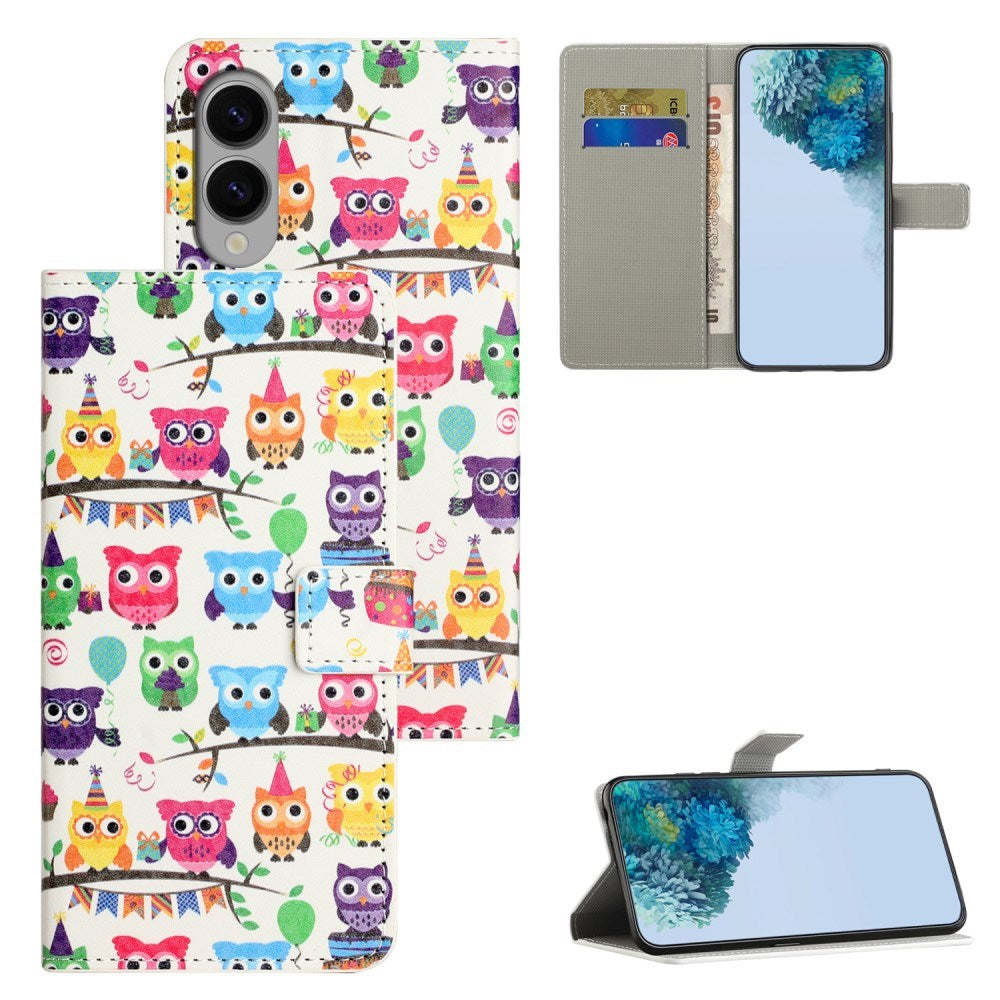 EIDERWOOD Samsung Galaxy S25 Edge Konstläder Plånboksfodral med Stativfunktion - Ugglor