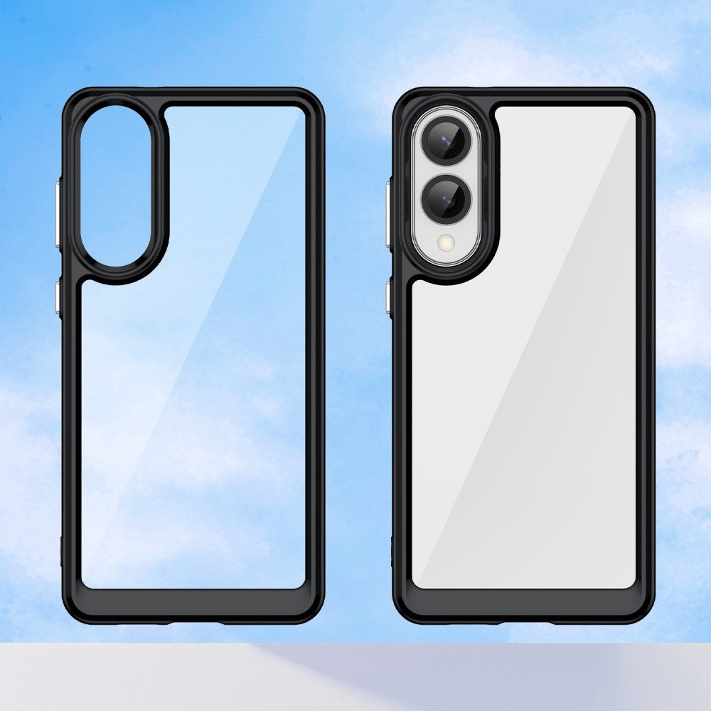 EIDERWOOD Samsung Galaxy S25 Edge Hybrid Plast Skal - Genomskinlig / Svart