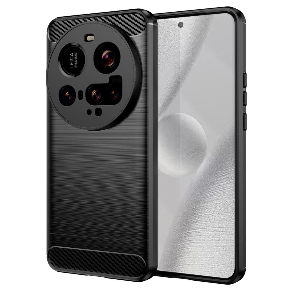 EIDERWOOD Xiaomi 15 Ultra Brushed Carbon Fiber Flexibelt Plast Skal - Svart