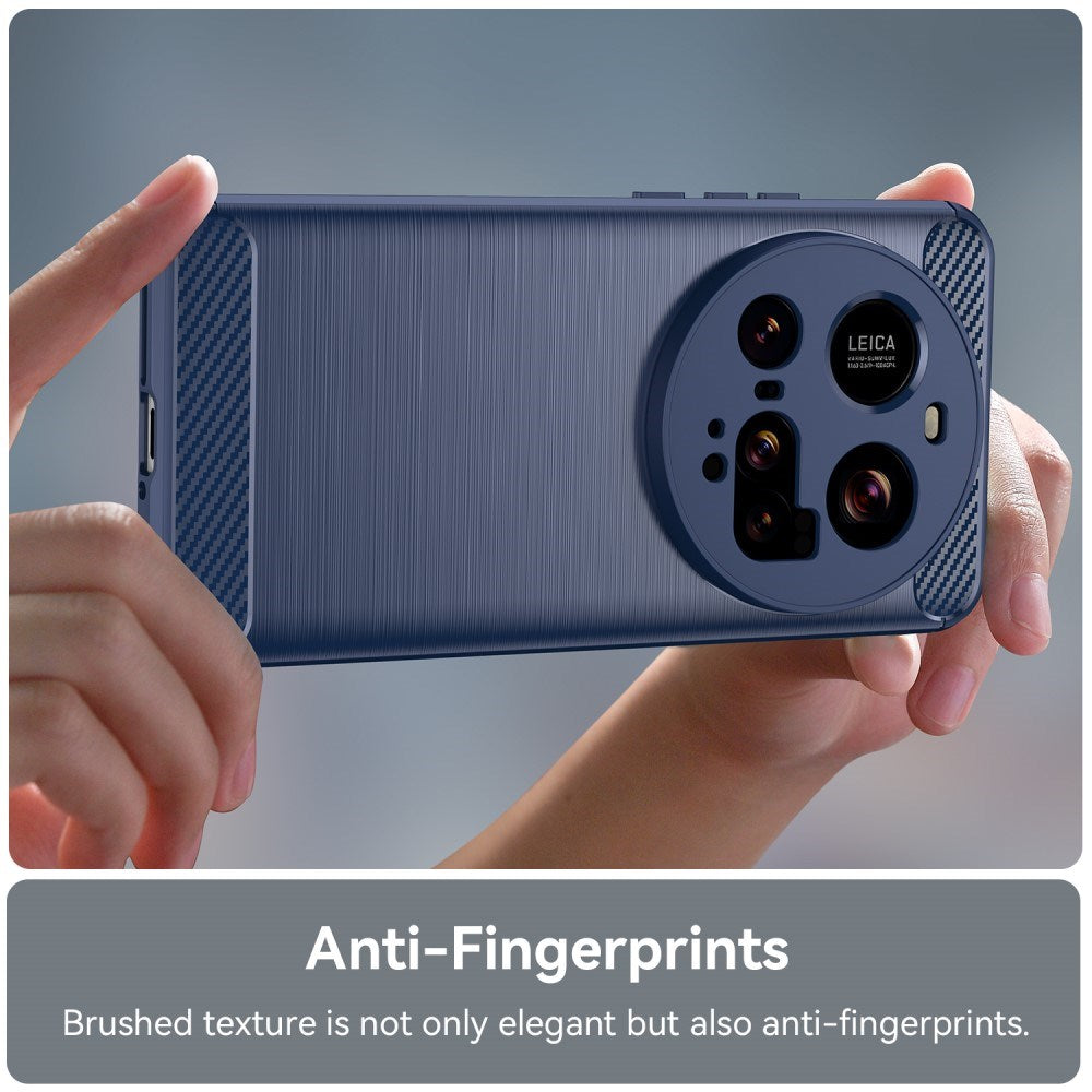 EIDERWOOD Xiaomi 15 Ultra Brushed Carbon Fiber Flexibelt Plast Skal - Blå