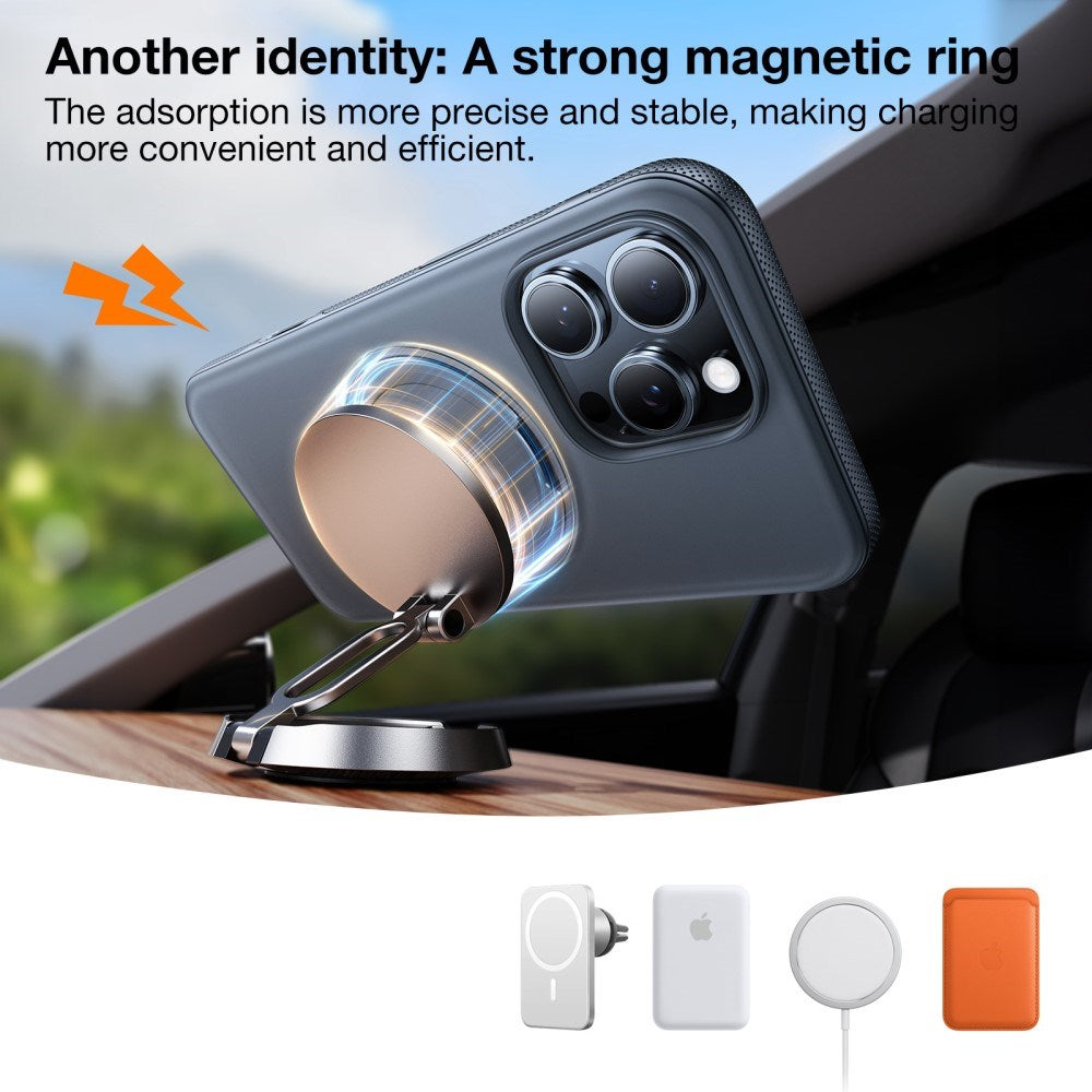 TORRAS iPhone 16e Hybrid Plast Skal m. Ställ - MagSafe Kompatibel - Svart