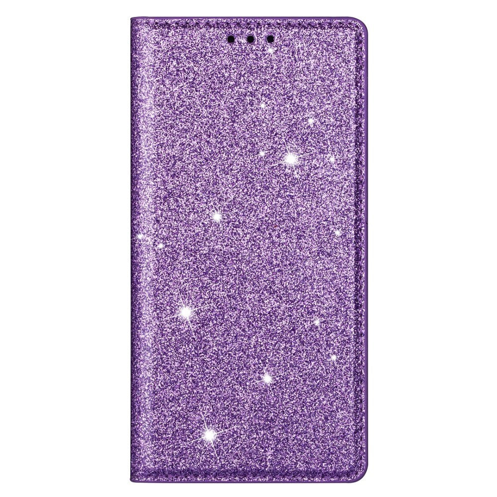 EIDERWOOD Samsung Galaxy S25 Edge Konstläder Flip Fodral med Plånbok - Glitter - Lilla
